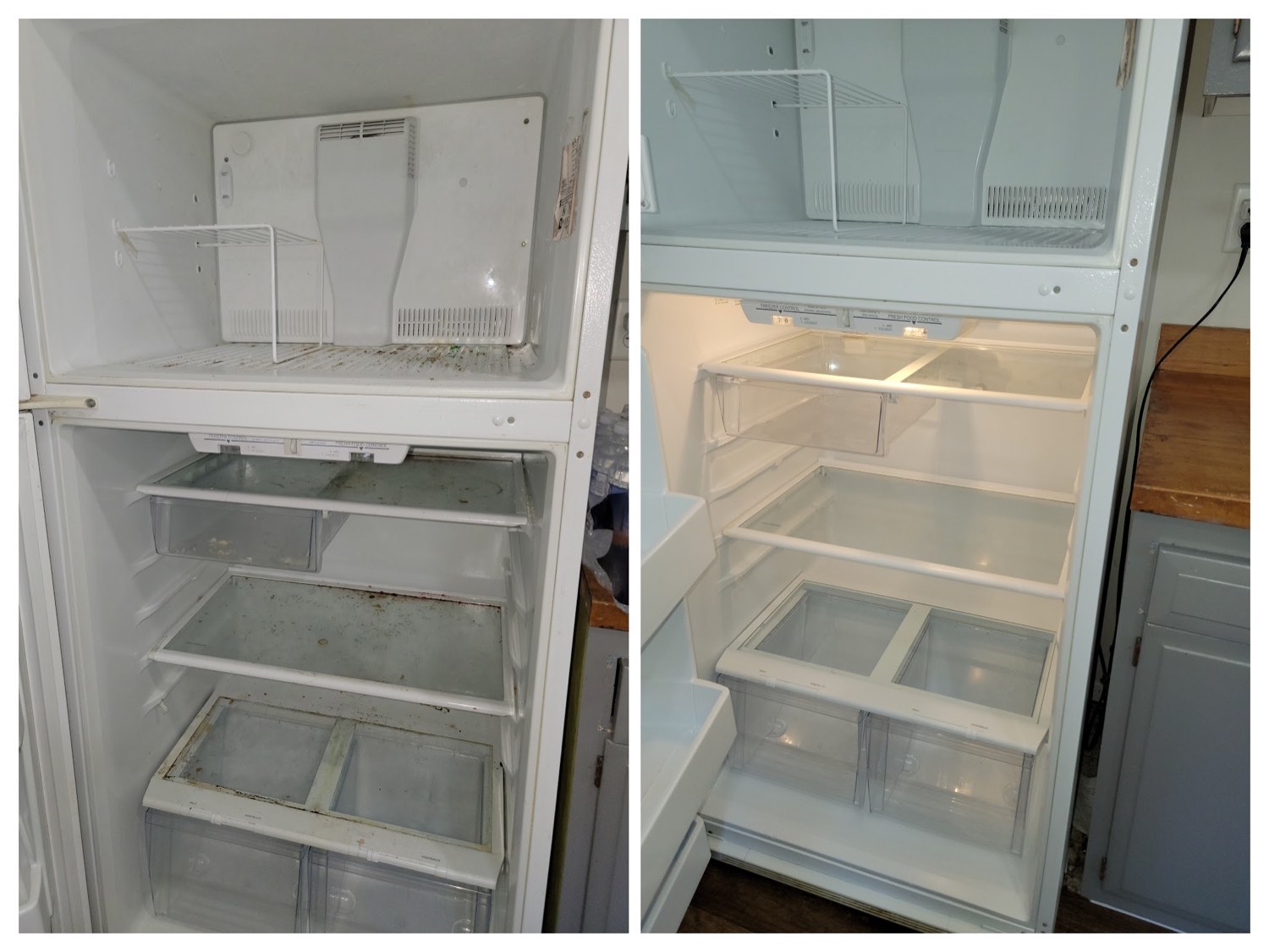 Refrigerator Before and After